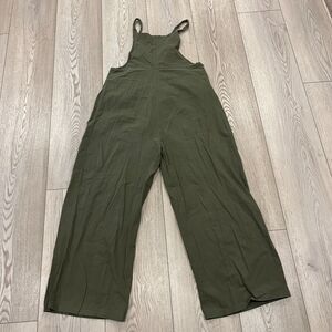 Woman's Trendy Green Overalls 2XL